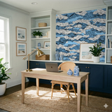 Static Tide wallpaper with blue sky and cloud pattern background.
