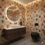 Blood of the Ancestors Wallpaper with handprint pattern.

