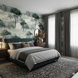 Forest pattern Luna Canopy Wallpaper with a soft watercolor effect.
