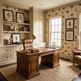 Beige Entomologist’s Archivum Wallpaper with a repeated insect motif pattern.
