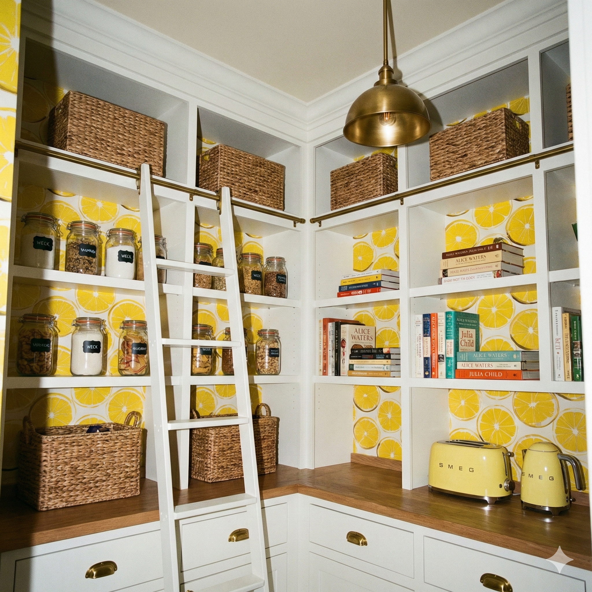 Citrine Wheel Wallpaper with repeating yellow lemon slice pattern.

