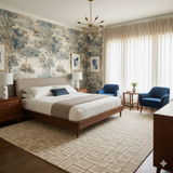 Storyline wallpaper with trees and elephants, scenic style, plus blue and beige hues.