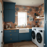 Skyward Daydream Wallpaper with balloon pattern and cloud illustrations.