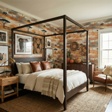 Savanna Meridian Wallpaper with an African animal print, featuring elephants, giraffes and trees.

