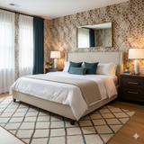 Textured Kora Hide wallpaper with brown and white pattern on the wall.