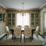 Floral Jardin Solenne Wallpaper with a pink and green pattern.