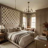 Quiet Yield wallpaper featuring an acorn pattern in dark and light hues.