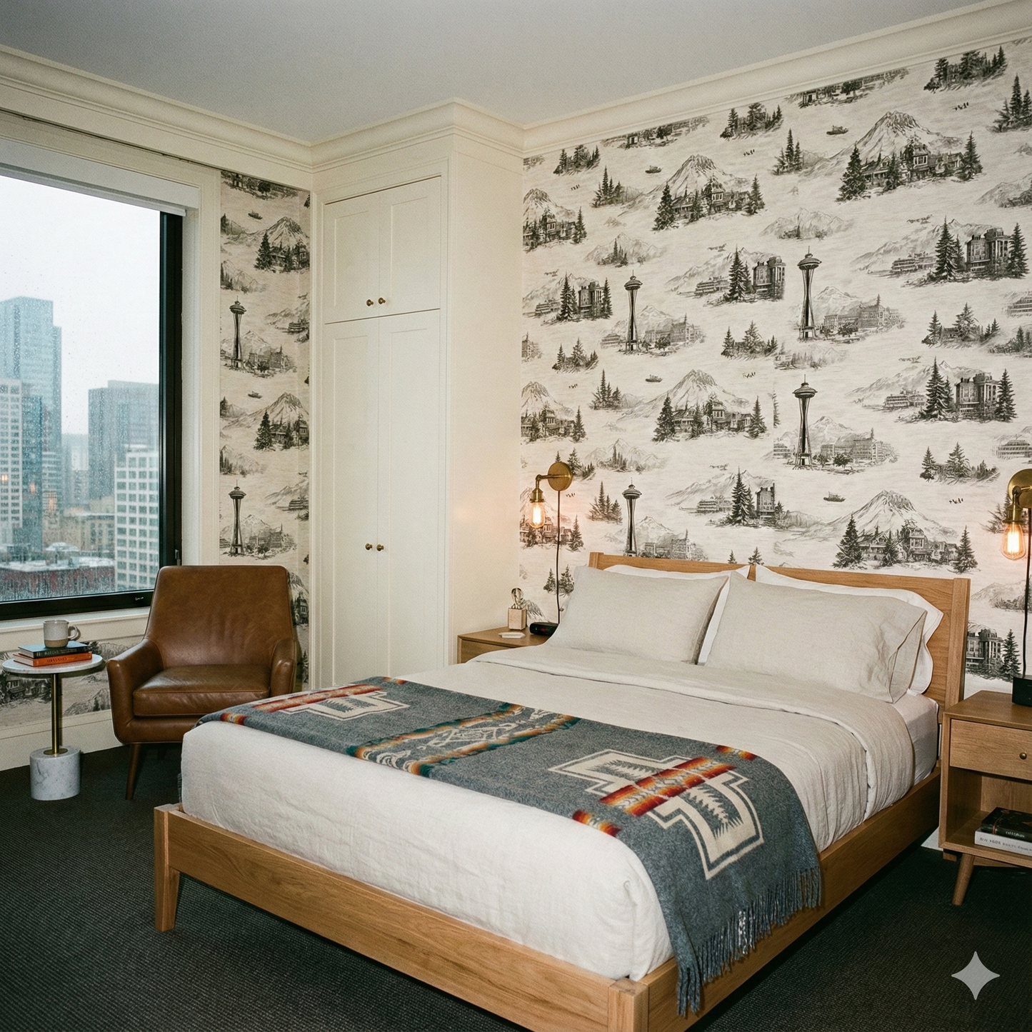 Cascadia Timberline Sketch Wallpaper