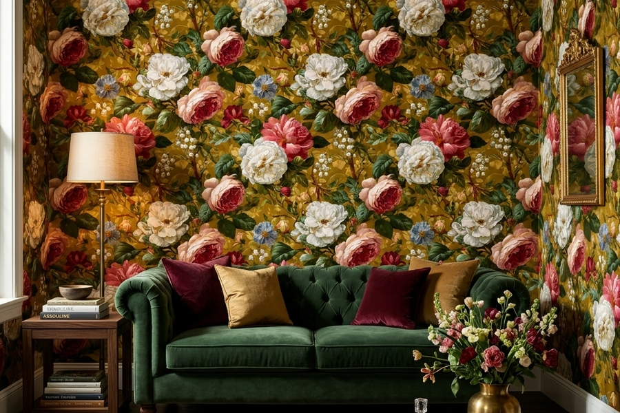 Honey Estate Floral Wallpaper