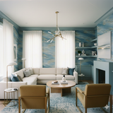 Zephyr Run wallpaper featuring a blue and gold wave pattern.