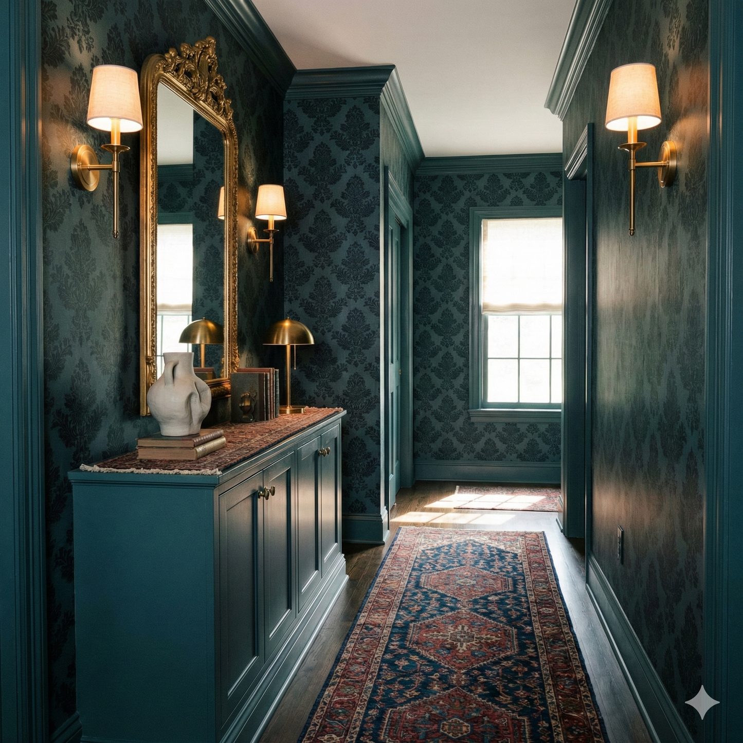 Caspian Shadow Damask Wallpaper