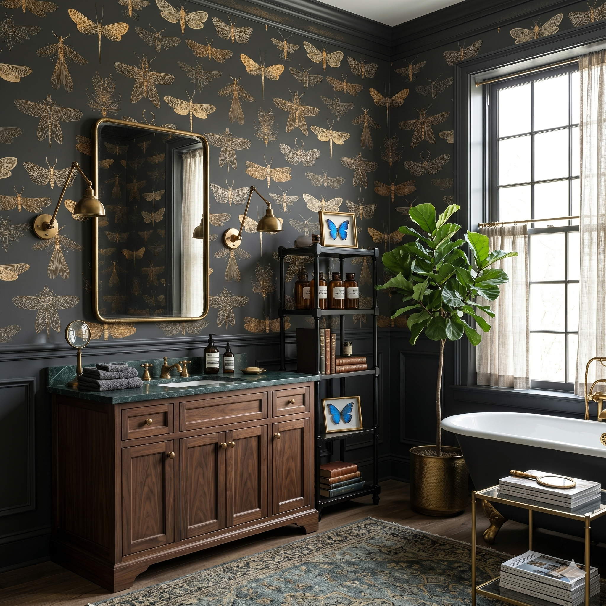 Gilded Entomology Wallpaper
