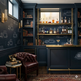 Aurelio Motor Archive Wallpaper featuring classic car sketches on dark blue, patterned background.

