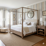 Boardwalk Whisper wallpaper with vertical wood plank pattern.