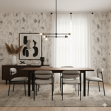 Line herd wallpaper with a line drawing pattern featuring cow figures.

