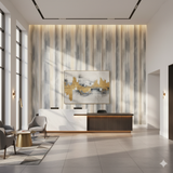 Sandswept Strata Wallpaper with vertical stripes, by Brewster Home Fashions, in an interior setting.