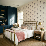 Coquette Wallpaper with ribbon pattern on the wall