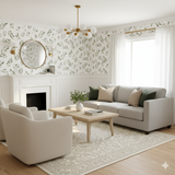 Marrowleaf wallpaper with green leaf pattern on a white background.