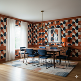 Geometric pattern Vantage Curve Wallpaper with retro design.
