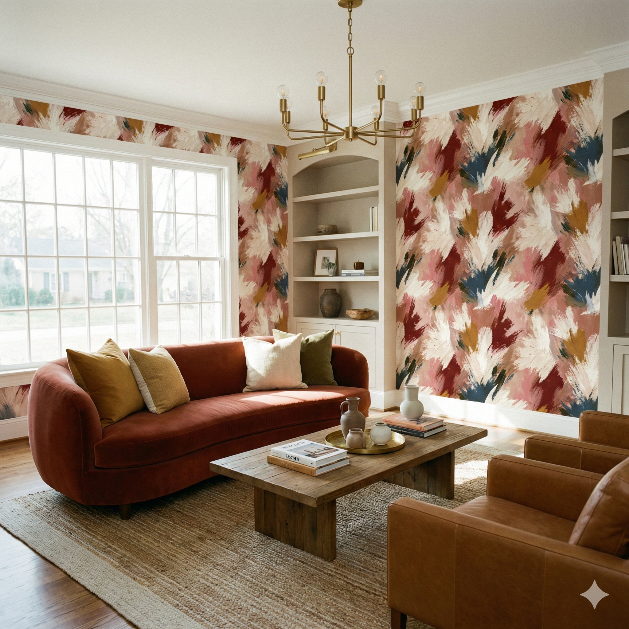 Tidal Gesture Wallpaper with a colorful abstract pattern on the wall.