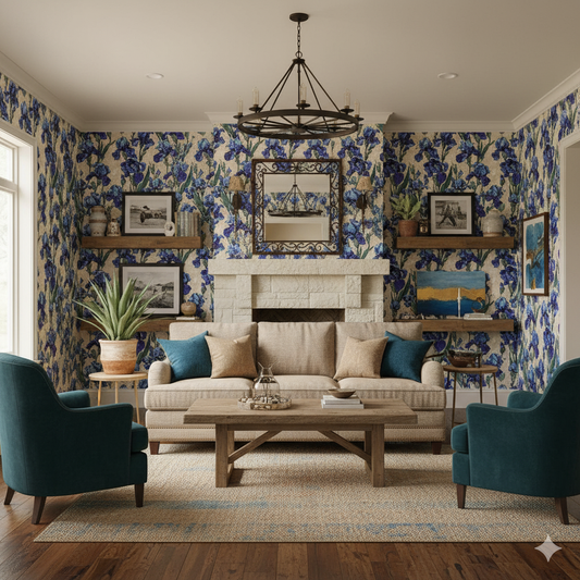 Azurine Irises Wallpaper