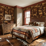 Sunforge Pinnacles Wallpaper with a nature pattern, featuring brown hues and cloud-like textures.