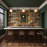 Tiger's Reign Wallpaper with lush florals and tigers, creating a bold and opulent design.
