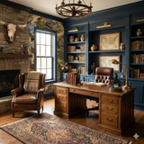 Wild west themed Waystation Wallpaper with a detailed old western town pattern.