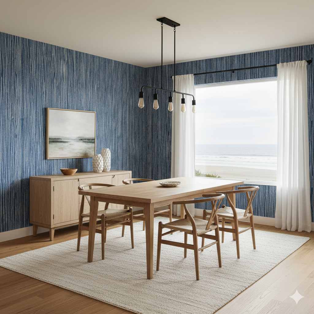 Indigo Stalks Wallpaper