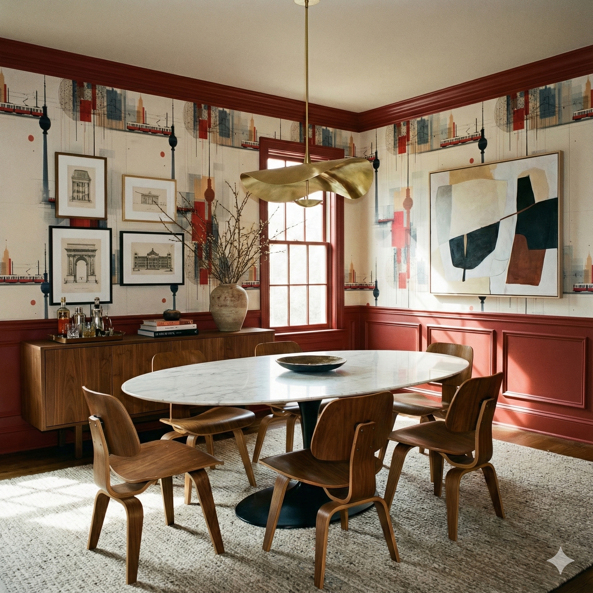 Patterned Unterstadt Schema Wallpaper with building and skyline designs, vintage-inspired and modern.