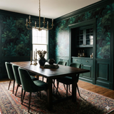 Blackthorn Mirage Wallpaper with lush green tropical design, featuring panther wildlife motifs.