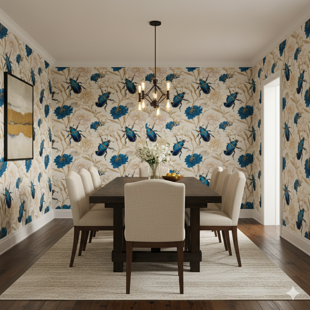 Cobalt Relic Wallpaper – Canvas & Ivy