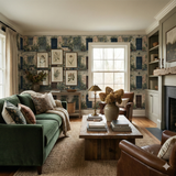 Westhaven Mewsfront Wallpaper with doors and windows pattern on the wall.