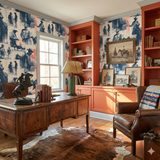 Cattleman’s Field Notes wallpaper featuring a cowboy theme, displaying an artistic pattern.