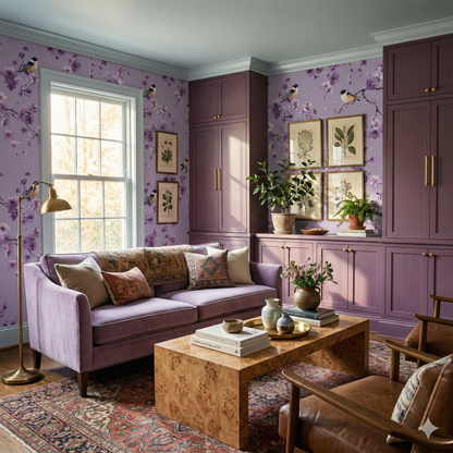 Violet Orchard Drift Wallpaper