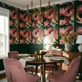 Blush Reverie Wallpaper featuring pink flowers pattern.