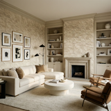 Textured paper relic wallpaper featuring neutral tones and a cracked, aged appearance.
