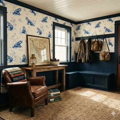 Bluewarden Foxes Wallpaper