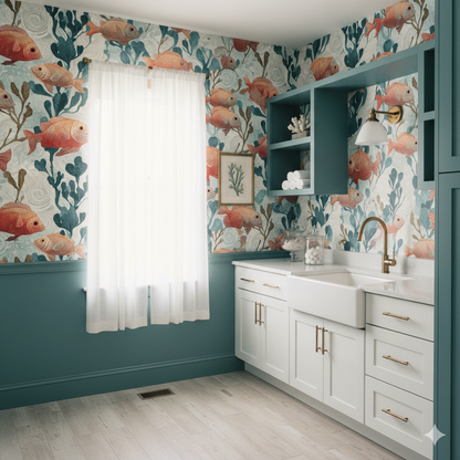 Coral Ledger Wallpaper