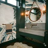Patterned wallpaper by Unknown vendor featuring topographic design and subtle watercolor accents.