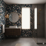 Celeste Oro wallpaper with a terrazzo pattern, showing green, pink, and blue specks.