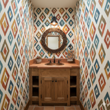 Sonora Diamond Wallpaper with colorful geometric patterns covering the wall