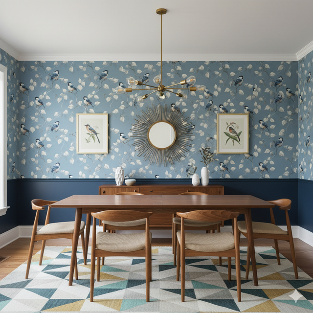 Azure Finch Wallpaper – Canvas & Ivy