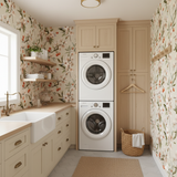 Cherry Bloom Wallpaper with floral pattern on a light beige background.