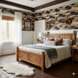 Bison Plains Wallpaper with buffalo pattern all over.