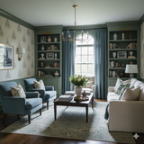 Capitol Aureline Wallpaper with dome pattern on the wall