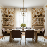 Mocha Rings Wallpaper with brown circular pattern on white background.