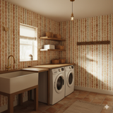 Autumn Plait Wallpaper with orange and gray patterned design.