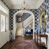 Indigo Parterre Wallpaper