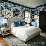 Cobalt Aviary Parlor Wallpaper